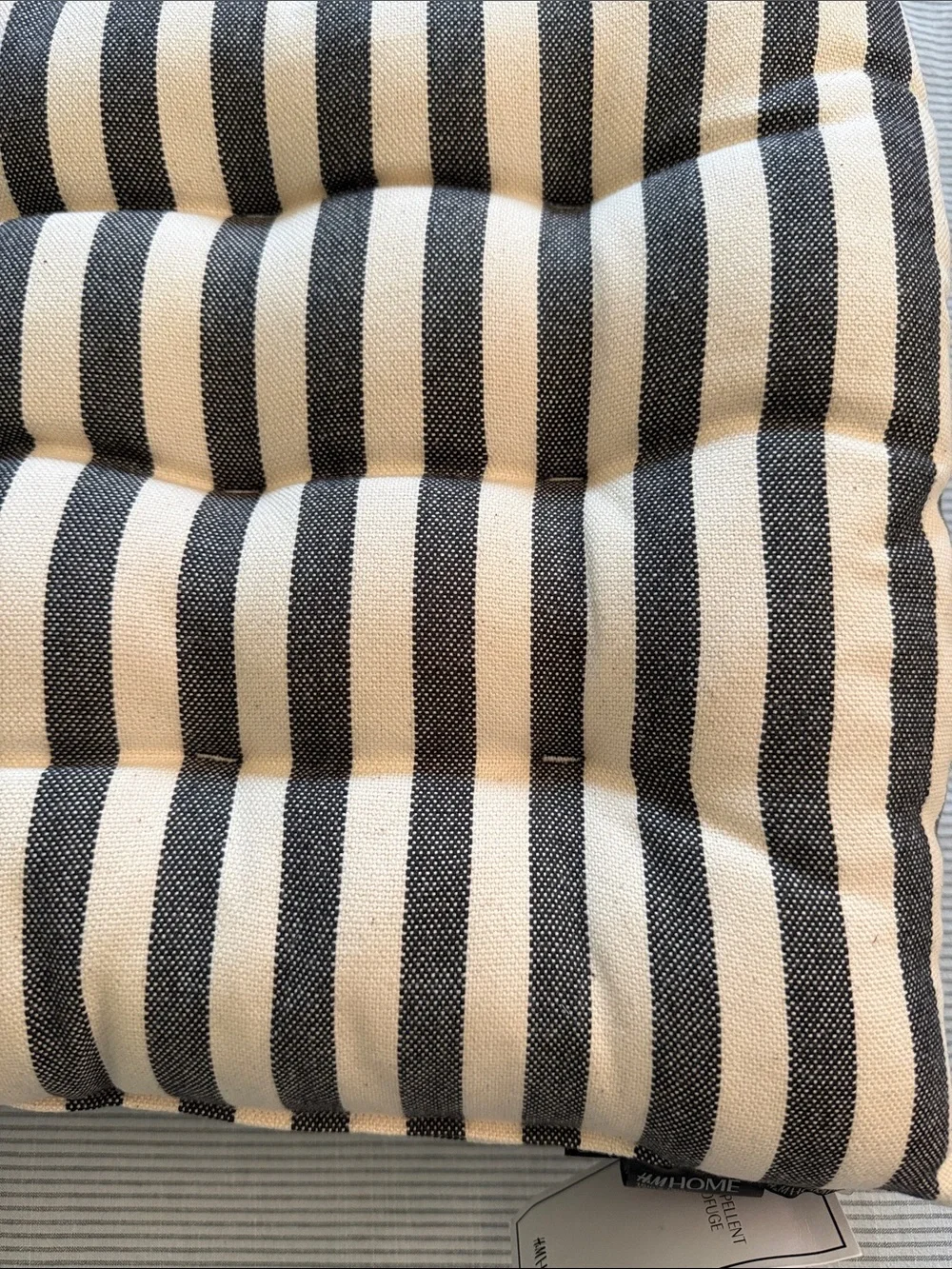H&M 2-pack Outdoor Seat Cushions Dark Gray Striped